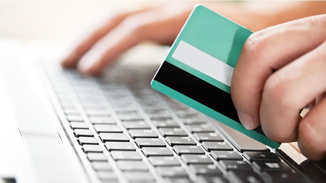 credit card online shopping laptop